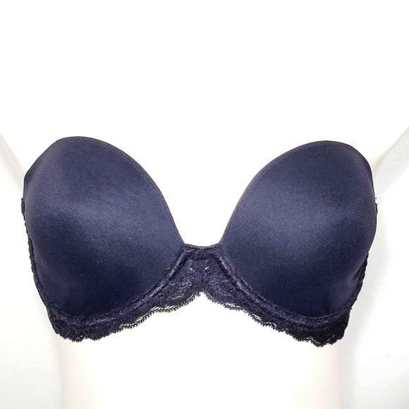 32DD Natori 731023 Feathers Strapless Plunge Multiway Bra‎ Black - Picture 1 of 8